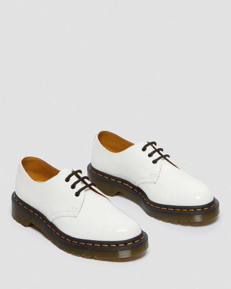 Zapatos Oxford Dr Martens 1461 Charol Cuero Mujer Blancos | MX 431BEX